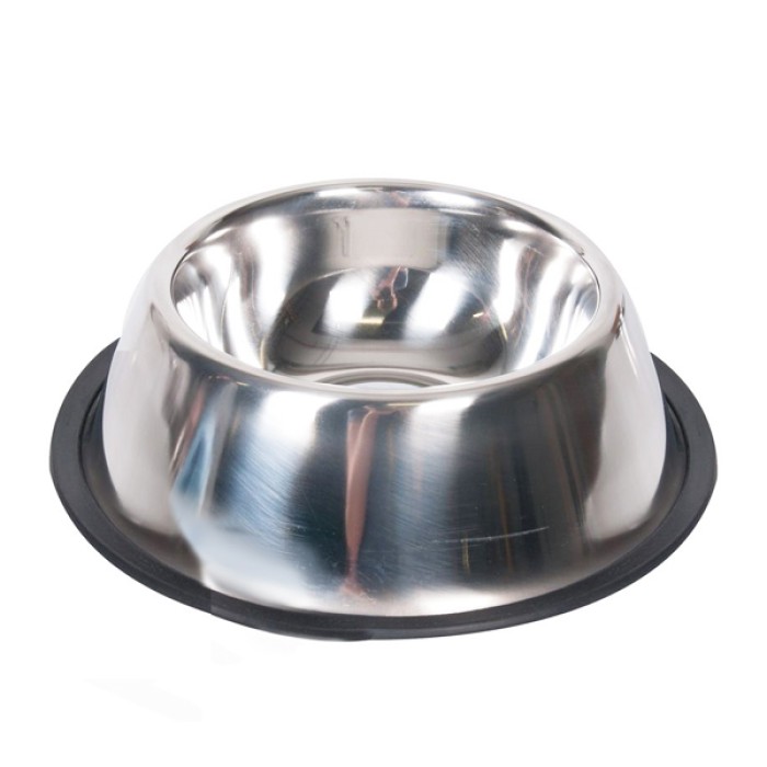 Flamingo  Dish Rubber Rim ФЛАМІНГО РУБЕР РИМ миска для собак, з гумовим обідком, нержавіюча сталь, 2.33 л., d=25 см.